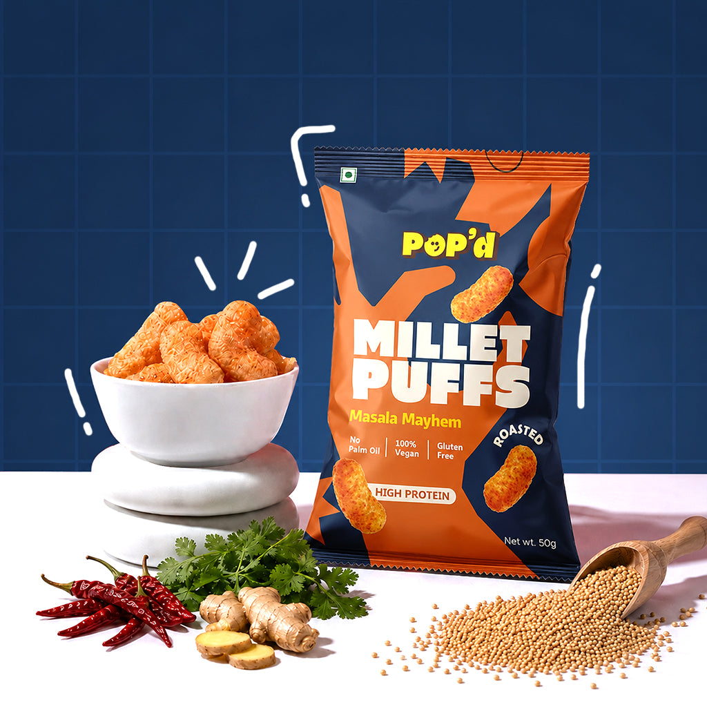 MILLET PUFFS – MASALA MAYHEM (PACK OF 5)